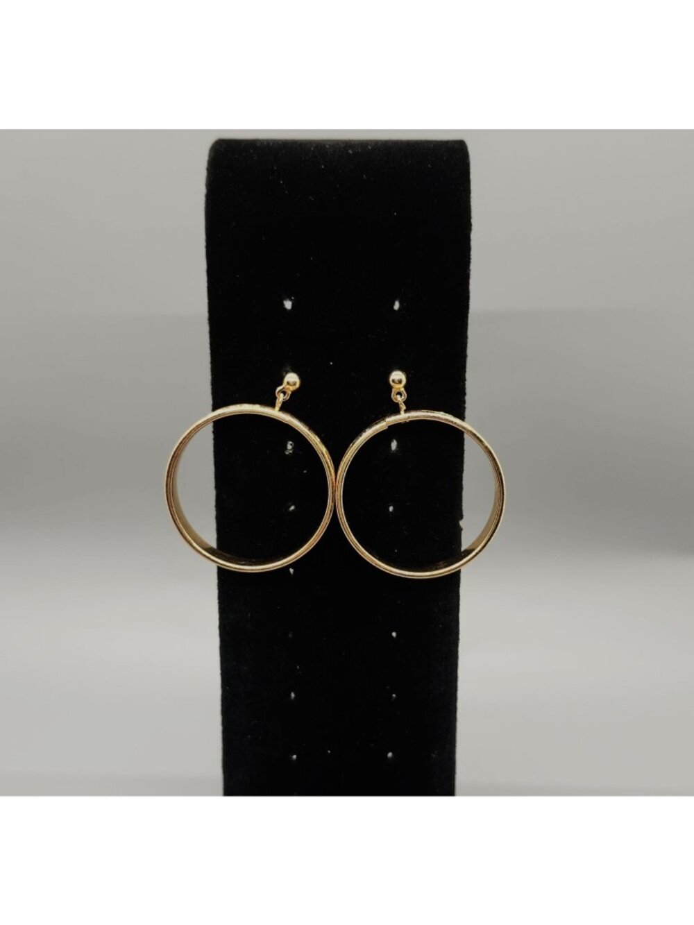 Gold Tone Egyptian Hieroglyph Etched Hoop Earrings 35mm Fashion Jewelry